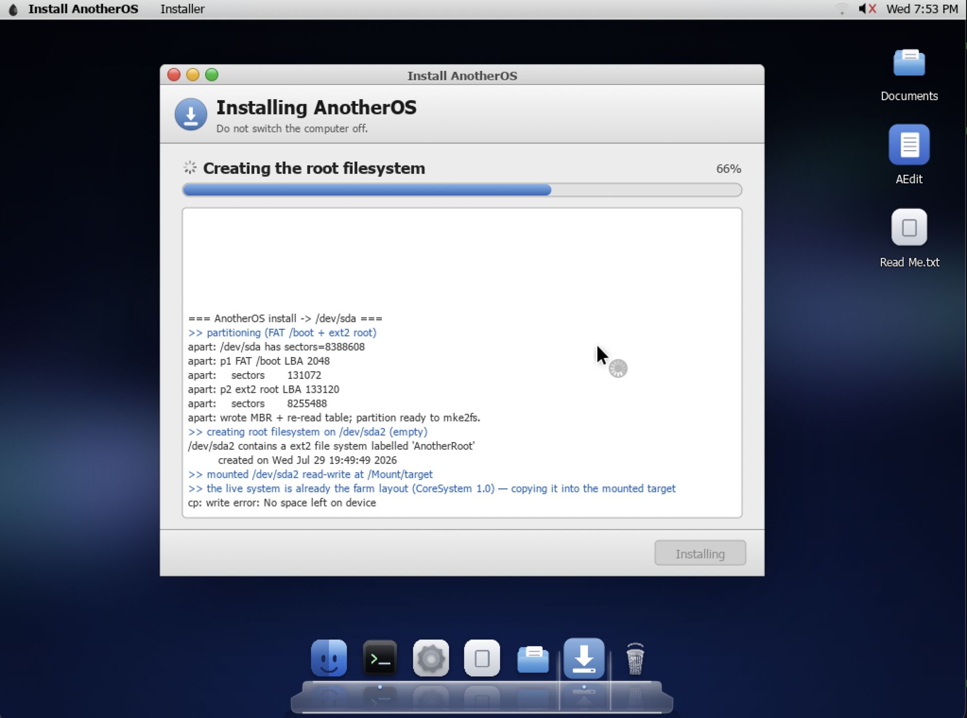 The graphical installer